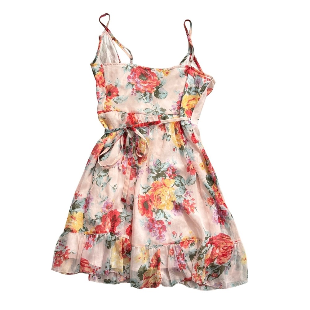 Abercrombie & Fitch Babydoll Mini Wrap Dress Women's size XS Y2K Ruffles Dainty - Picture 2 of 8